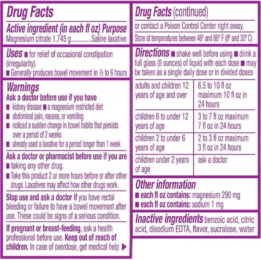 Deal Dave Card + Swan Magnesium Citrate Oral Solution 10 oz, Grape Flavor - Product Image