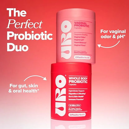 URO Whole Body Probiotic – 3-in-1 Probiotic Supporting Gut, Skin, and Oral Microbiomes & Digestive Health – 20B+ CFUs, Lic...