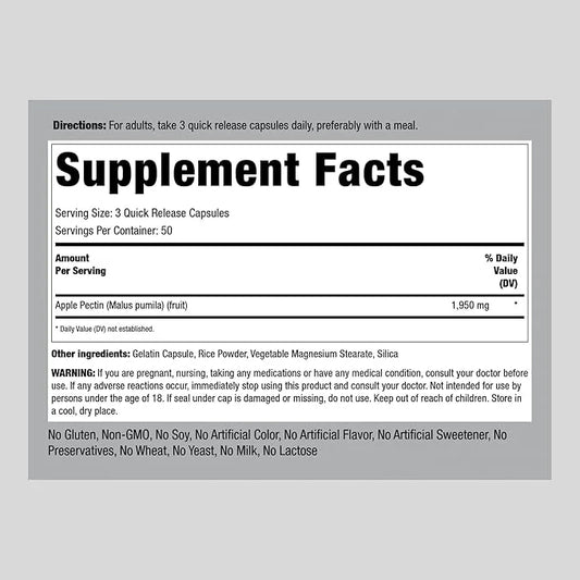 Piping Rock Apple Pectin Capsules 1950 mg 150 Count