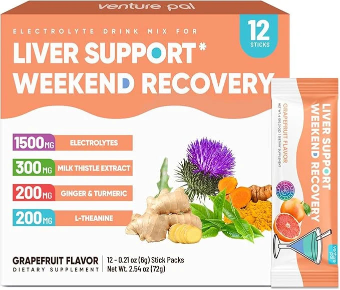 Venture Pal Liver Cleanse Detox & Repair, Liver Support with Milk Thistle + Ginger & Turmeric + L-Theanine + 5 Vitamins & ...