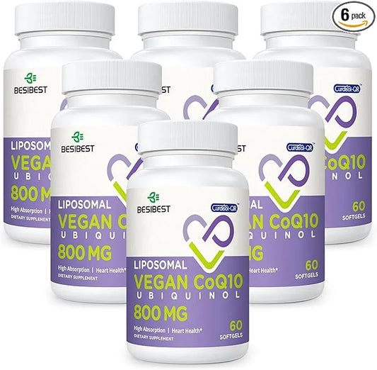 Liposomal Ubiquinol CoQ10 800 MG Softgel, CoQ10 Ubiquinol Q10 800mg, 800mg, Powerful 360 Vegan