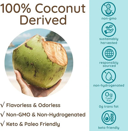 AS-IS Simply Premium MCT Oil C8 & C10 | Unflavored | 100% from Non-GMO Coconuts | Perfect for Morning Coffee | Quick Clean...