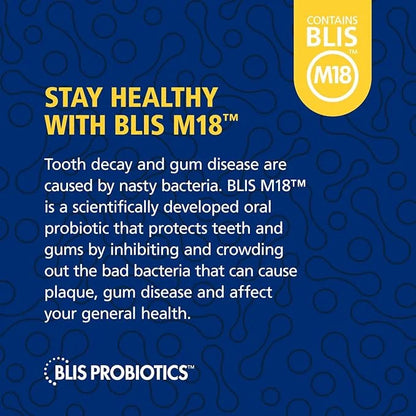 BLIS Teeth & Gums Oral Probiotics for Mouth M18 Formula Available, 2.5 Billion Cfu - Mouth Probiotic for Tooth and Gum Hea...