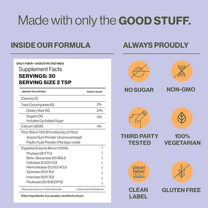 Hilma Daily Fiber + Digestive Enzymes 30 Servings