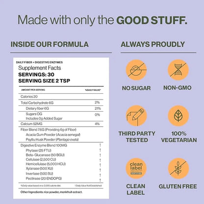 Hilma Daily Fiber + Digestive Enzymes 30 Servings