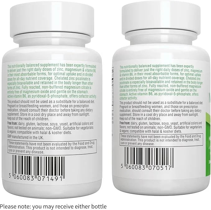 Neurobalance, High Absorption Zinc Magnesium B6 24mg, Oxide-Free B6, 240 240 Tablets,