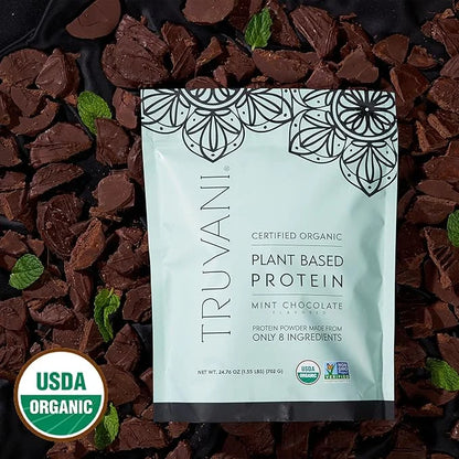 Truvani Vegan Pea Protein Powder | Mint Chocolate | 20g Organic Plant Based Protein | 20 Servings | Keto | Gluten & Dairy ...