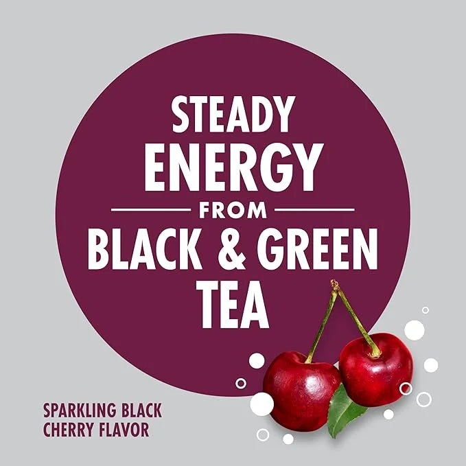 V8 +SPARKLING ENERGY Black Cherry Energy Drink, Made with Real Vegetable and Fruit Juices, 11.5 FL OZ Can 4 Count (Pack of...