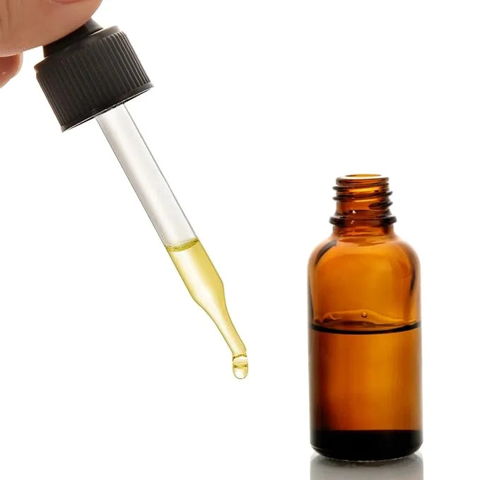 4 Pack, 1 oz Amber Glass Dropper Bottles Plus 2pcs Graduated Calibrated Glass Pipettes (1ml)- 30ml Dark Brown Tincture Bot...