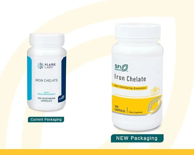 Klaire Labs Iron Bisglycinate Chelate Supplement - 30mg Ferrous Bisglycinate Chelate - Designed to be Well-Tolerated, Well...