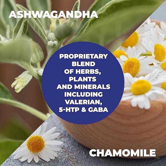Stress Relief Supplement with 5HTP, Ashwagandha, 60 Capsules