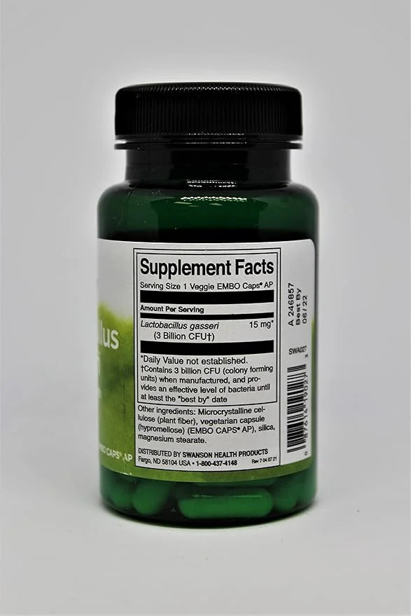 Swanson Lactobacillus Gasseri 3 Billion (60 Veggie 4 Bottles