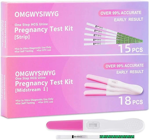 Early Detection Pregnancy Test Kits 33 Counts, x18, Hcg x15, Ultra 2 Ways Check(18+15 Counts)