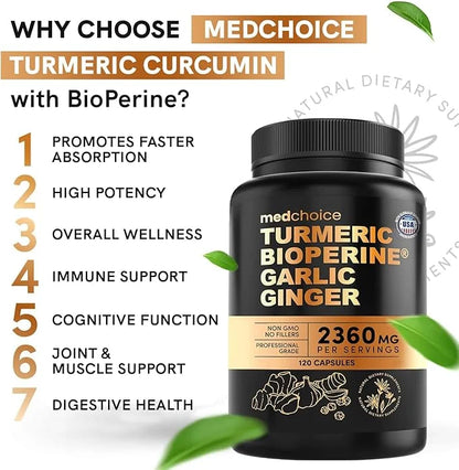 4-in-1 Turmeric and Garlic Supplements 2360 mg (480 ct) 4)
