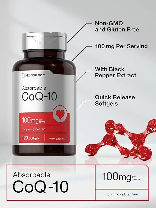 Horbäach CoQ10 100mg Softgels 120 Count