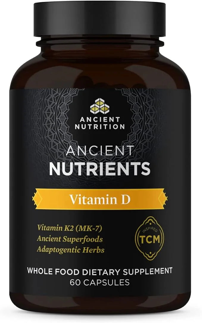 Vitamin D Supplement by Ancient Nutrition, 5,000 IU 60 Capsules