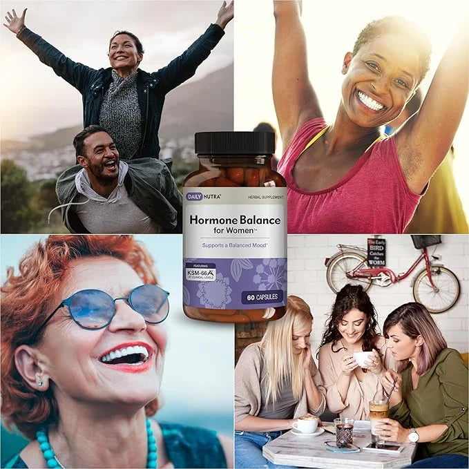 Hormone Balance - Women's Serotonin Supplement - KSM-66 Ashwagandha, Dong Quai, Chaste Tree Berry, Rhodiola, & Cocoa Bean ...