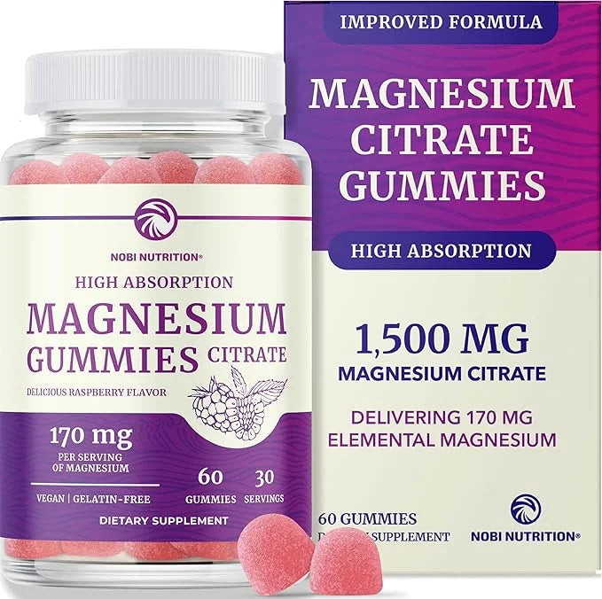 Magnesium Citrate Gummies | Extra Strength for Calm, Relaxation & Digestion | High Absorption Magnesium Gummies for Adults...