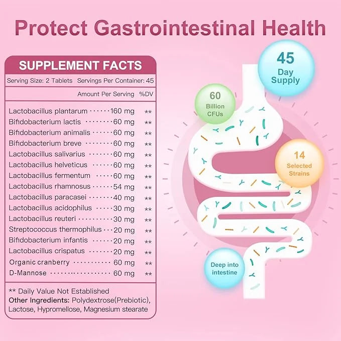 Probiotics-for-Women, Probiotics and Prebiotics, Cranberry and 50-Billion-CFUs, Organic