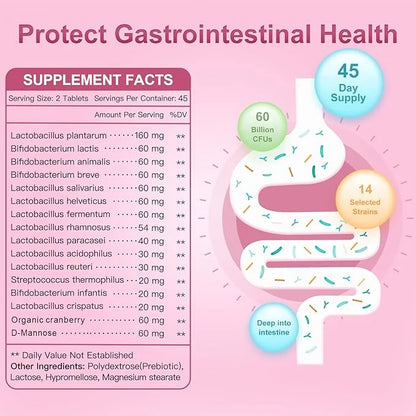 Probiotics-for-Women, Probiotics and Prebiotics, Cranberry and 50-Billion-CFUs, Organic