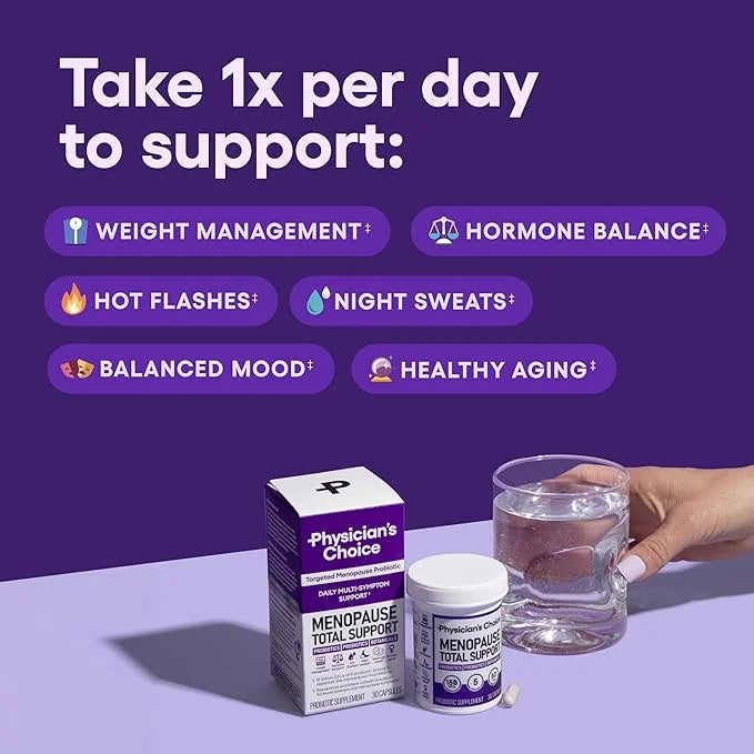 Physician's CHOICE Menopause Probiotic Supplement for Women - Supports Hormone Balance, Hot Flashes, Night Sweats, Weight ...