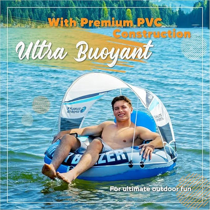 2025 New & Upgraded Sunlite Sports Heavy Duty River Tube Inflatable, Premium Water Float to Lounge Above Lake and River, O...