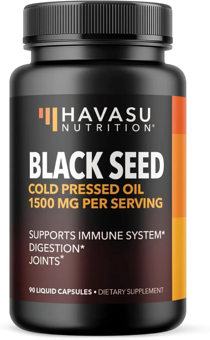 Cold Pressed Black Seed Oil Capsules - 1500mg Black Cumin Supplement for Immune Function, Joint Health, and Digestive Supp...