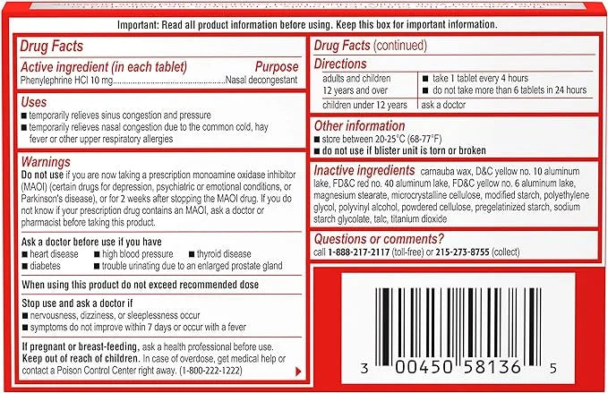 Sudafed PE Sinus Congestion Maximum Strength 36 ct