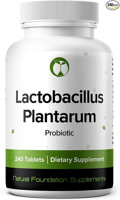 Lactobacillus Plantarum Probiotic Supplement 240 Tablets 3 Billion CFU Probiotics for Men & Women Supports Intestinal Dige...