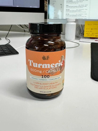 Organic Turmeric Capsules 100 Capsules 600mg, Gallbladder,