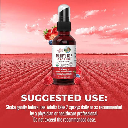 MaryRuth Organics Vitamin B12 Spray B12 Liquid B12 Vitamin 1 Fl
