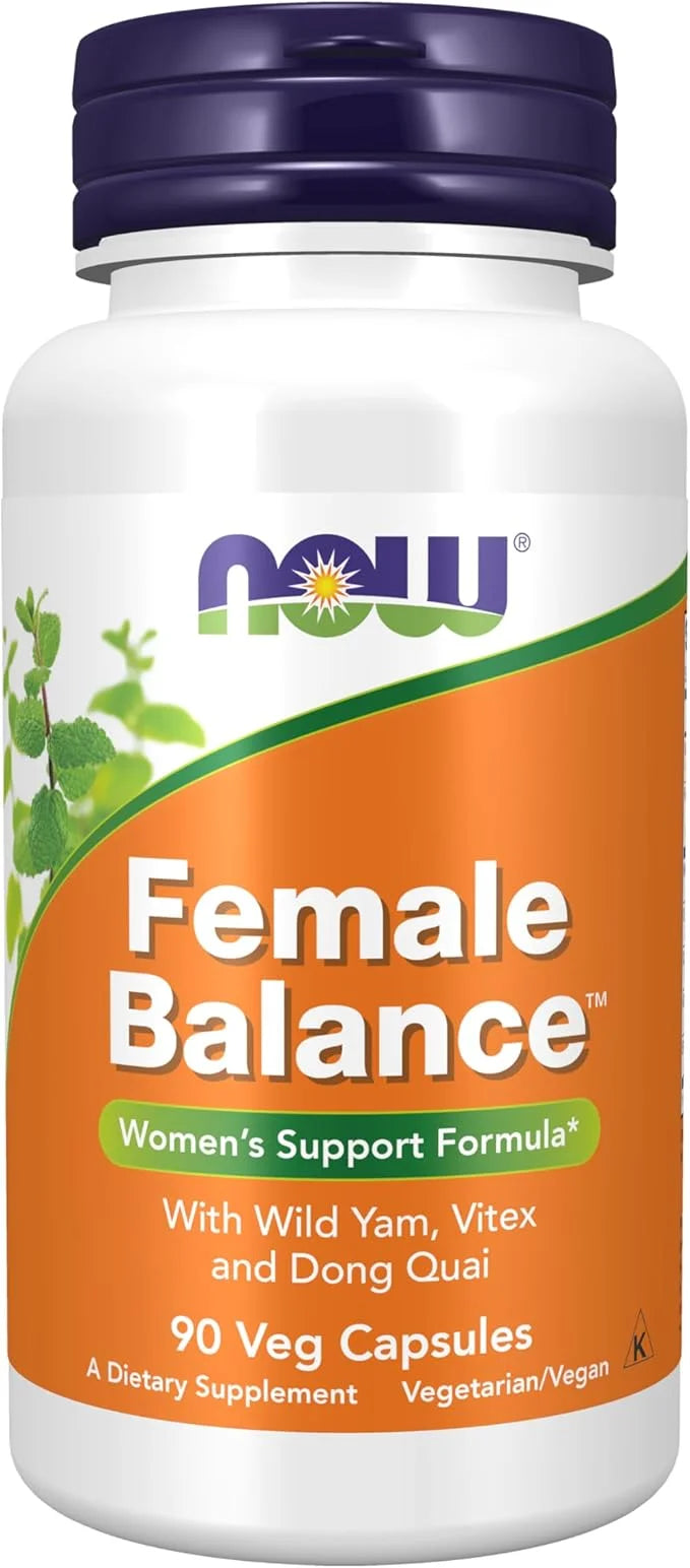 NOW Foods Supplements, Female Balance™ with Wild Yam, Vitex, Dong Quai, GLA, Vitamin B-6 and Folate, 90 Capsules - Product...