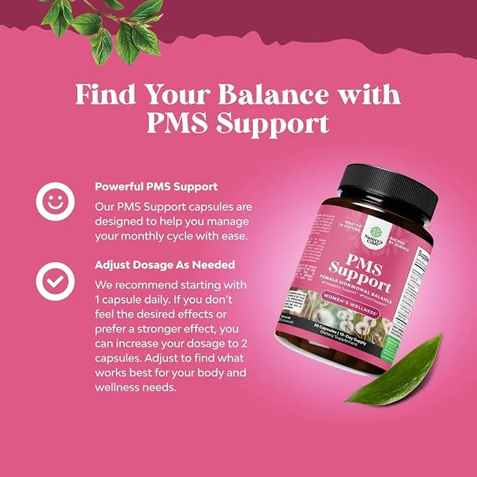 Advanced PMS Support Supplement for Women - Multibenefit PMS Relief Complex for Low Energy Mood Support Period Cramps and ...