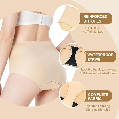 BATTEWA Incontinence Underwear for Women, Leak 50ml,Beige,2X-Large