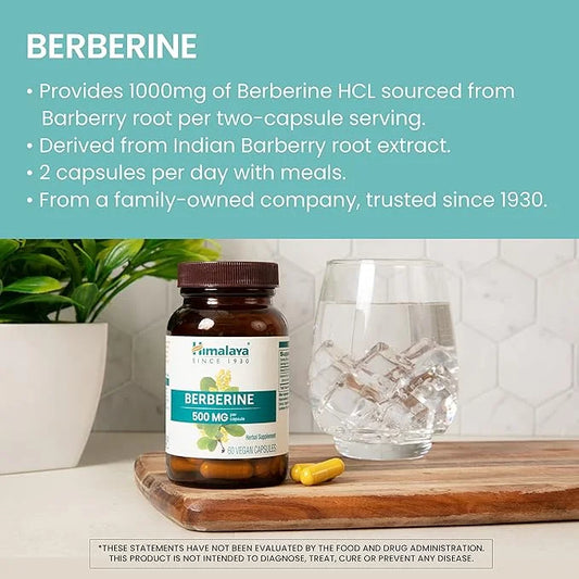 Himalaya Berberine for Metabolism & Cholesterol 1000 mg 60 Capsules