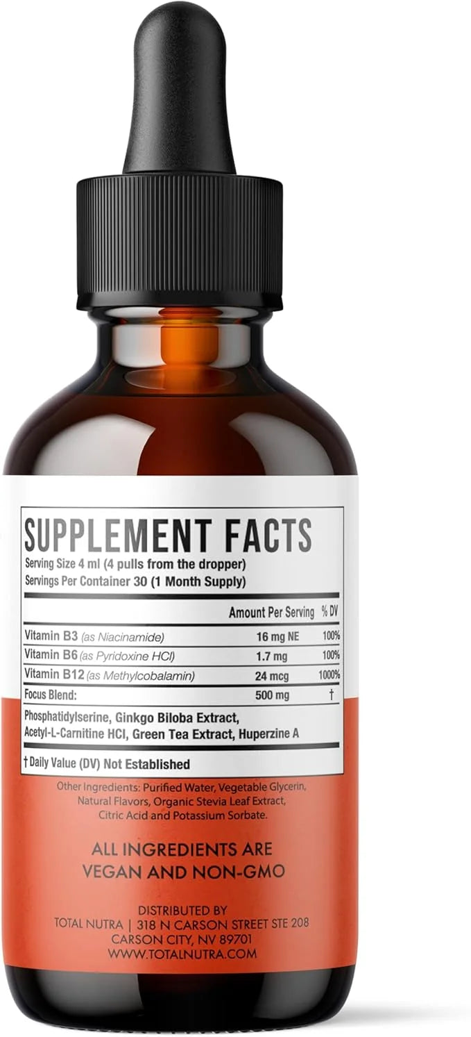 Extra Strength B Vitamin Drops- B B12, B6, B6, B3- B3- Vegan 2pk