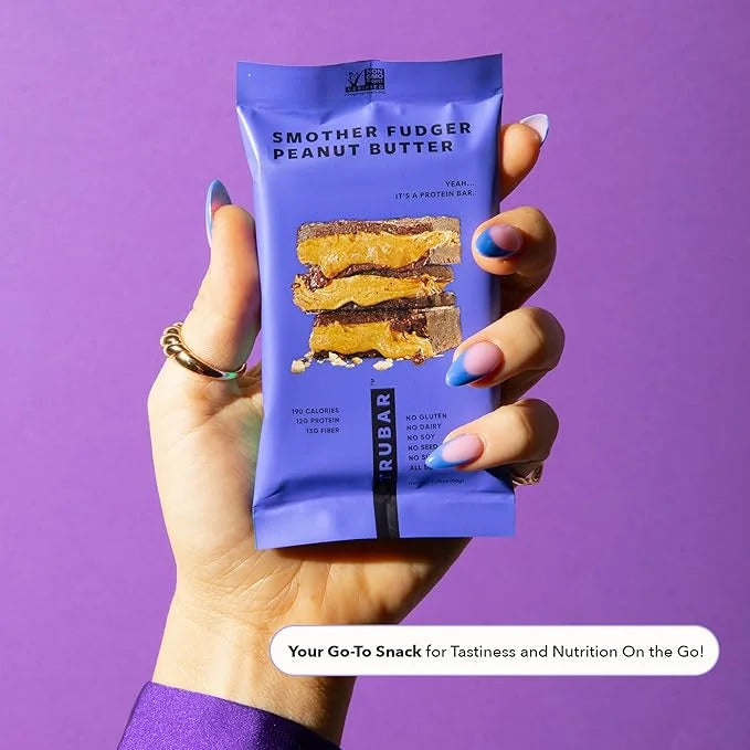 TRUBAR Vegan Protein Bar, Smother Fudger Peanut Butter, Gluten Free, Plant Based, High Fiber, Dairy Free, Low Fat, Non GMO...