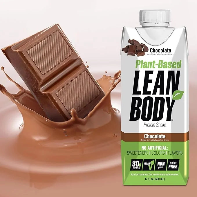 Lean Body Ready-to-Drink, Plant-Based Vegan Chocolate 30g Protein, 12)