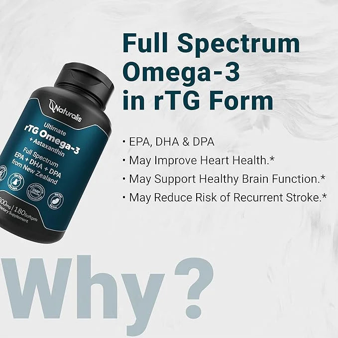 Naturalis Ultimate rTG Omega 3 Fish 1800mg from Omega3s EPA, 180 Softgels