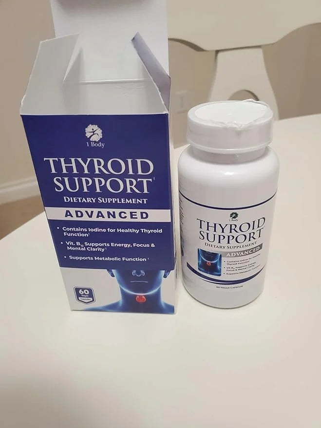 1 Body Thyroid Support Supplement 2 Pack 60 Days B12 Complex,