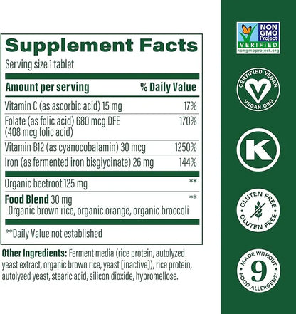 MegaFood Blood Builder - Iron Supplement Clinically Shown to Increase Iron Levels without Side Effects - Iron Supplement f...
