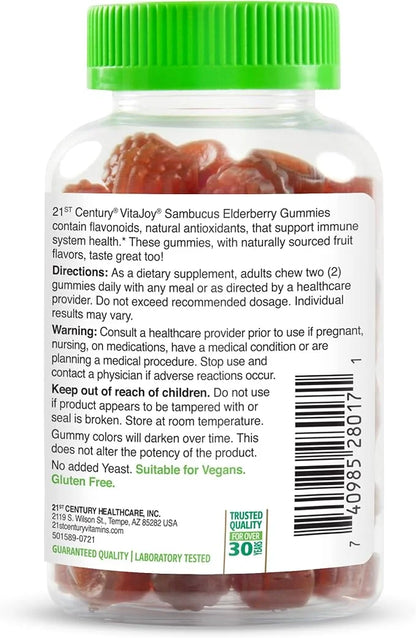 21st Century VitaJoy Sambucus Elderberry Gummies, 60 Count