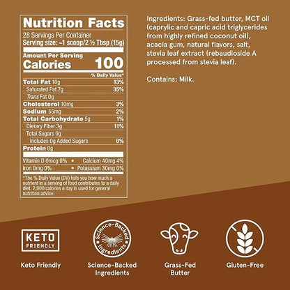Bulletproof Hazelnut Creamer, 14.8 Ounces, Keto Coffee Creamer with MCT Oil and Grass-Fed Butter - Product Image