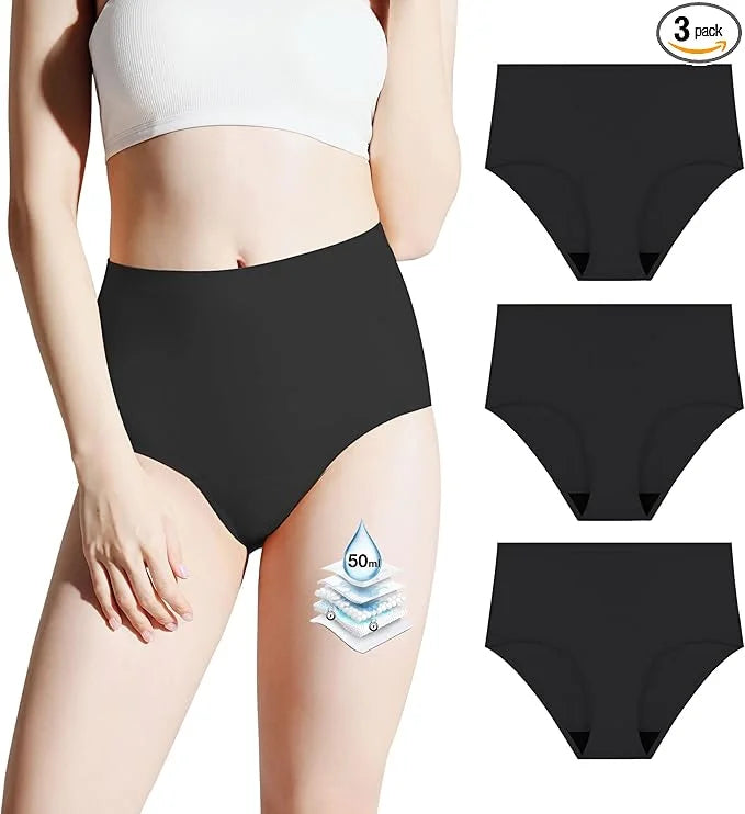 BATTEWA Incontinence Underwear for Women Washable, 50ml, Black, 2X-Large (3Pack) (3Pack)