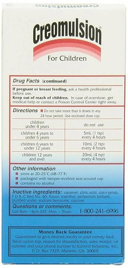 Creomulsion Liquid for Childrens 4 Oz