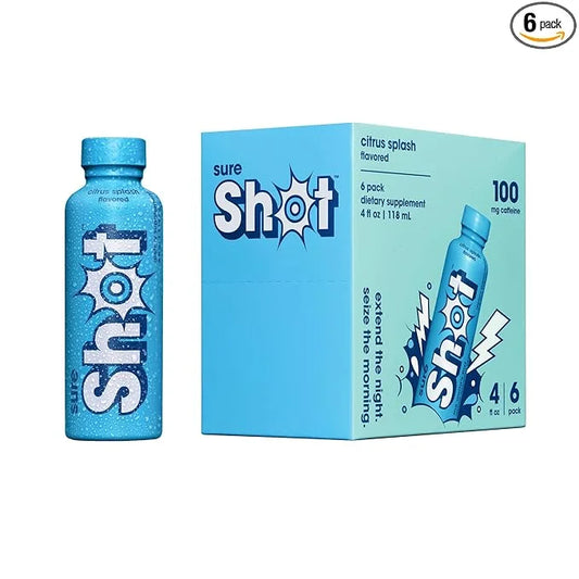 Sure Shot Recovery Drink, Citrus Splash (6 Pack) - Feel Better After Drinking, Wake Up Refreshed - Premium Hydration Bever...