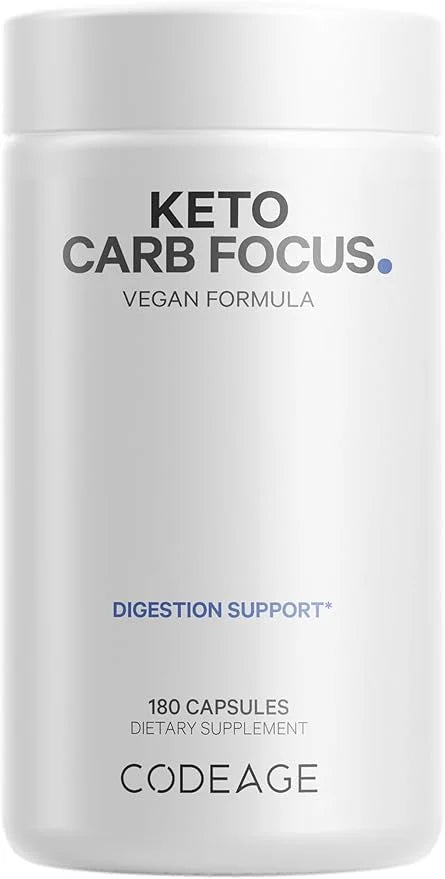 Codeage Keto Carb, White Kidney Bean, Green Tea & Cinnamon Bark Supplement, Triple Action Keto Cheat Vegan Pills, Ketogeni...