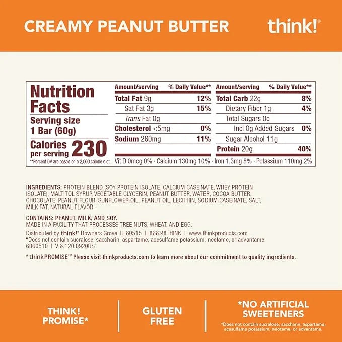 think! Protein Bars, High Protein Snacks, Gluten Free, Kosher Friendly,Variety Pack, Nutrition Bars, 2.1 Oz per Bar, 12 Co...