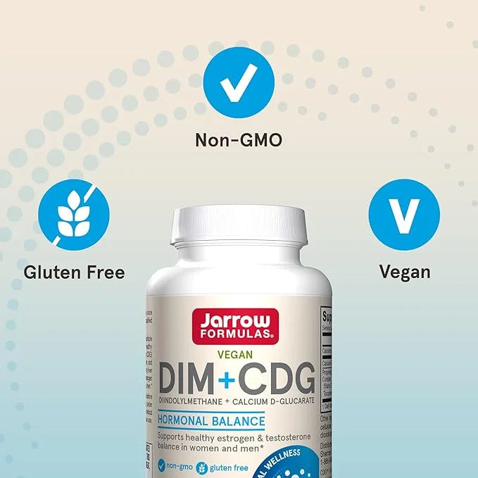 Jarrow Formulas® DIM + CDG, Dietary Supplement, Liver Detox Support for Healthy Hormone Regulation and General Wellness, 3...