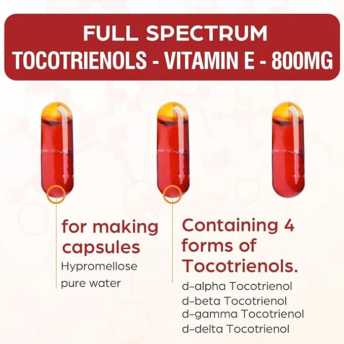 Tocotrienol Supplement Full Spectrum, Cutting-edge Fusion 800mg,Powerful Antioxidant,Cardiovascular,Highest -120 Liquid-Fi...